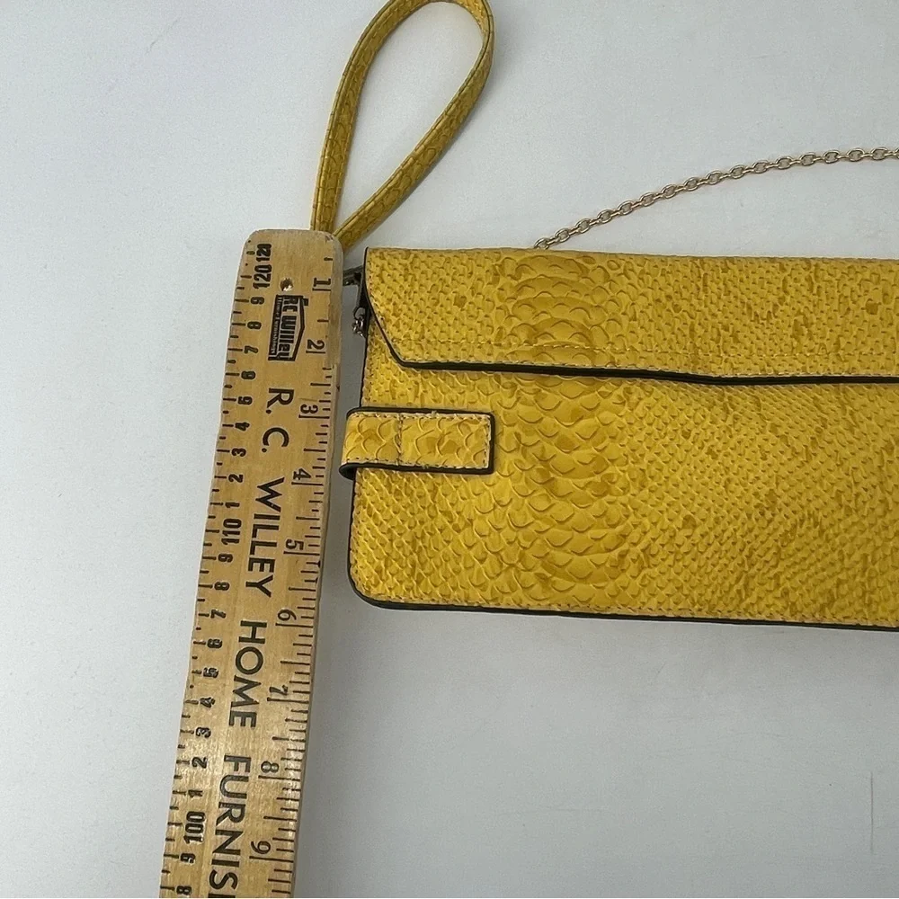 Vintage J Francis Clutch Purse With Removable Chain Strap Yellow